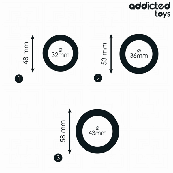 Addicted Toys Model 1 — Cock Ring Set, Black — Classic Cock Rings — view 5