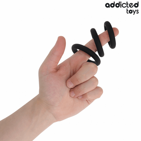 Addicted Toys Model 1 — Cock Ring Set, Black — Classic Cock Rings — view 3