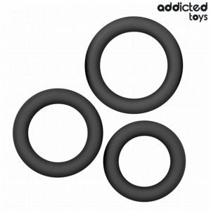 Addicted Toys Model 1 — Cock Ring Set, Black — Classic Cock Rings