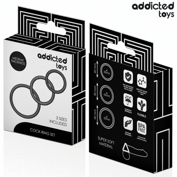 Addicted Toys Model 2 — Cock Ring Set, Black — Classic Cock Rings — view 6