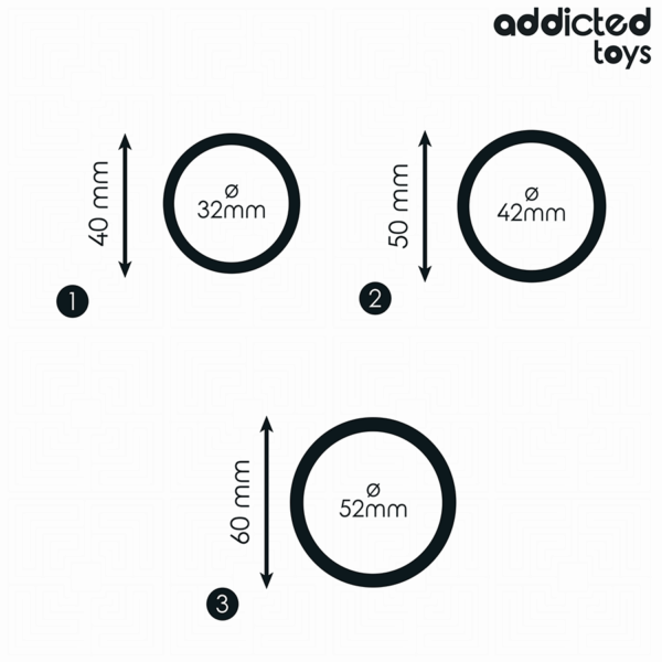 Addicted Toys Model 2 — Cock Ring Set, Black — Classic Cock Rings — view 5