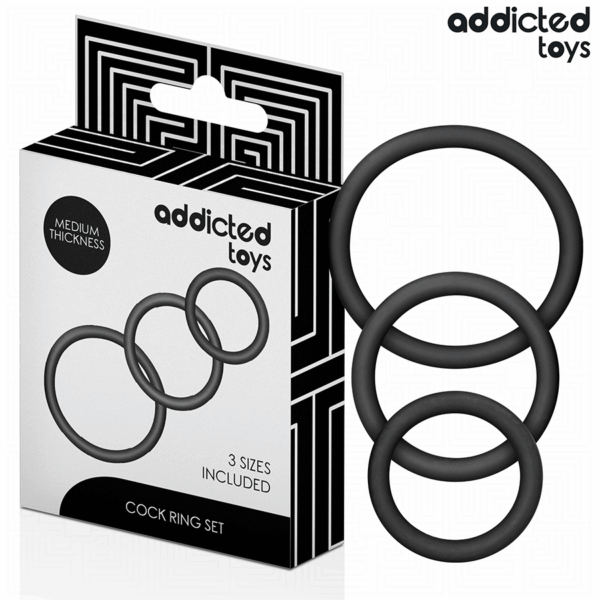 Addicted Toys Model 2 — Cock Ring Set, Black — Classic Cock Rings — view 2