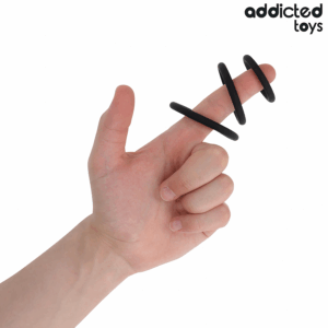 Addicted Toys Model 2 — Cock Ring Set, Black — Classic Cock Rings — view 3