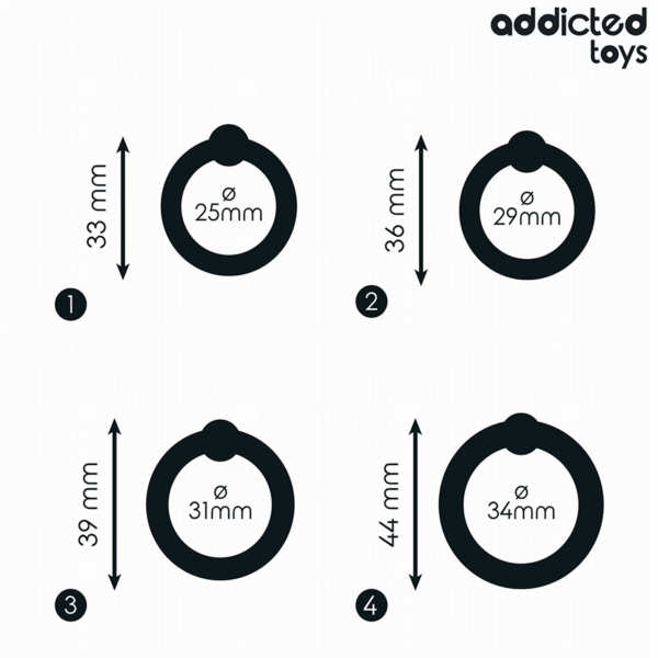 Addicted Toys Pressure — Cock Ring Set, Black — Classic Cock Rings — view 5