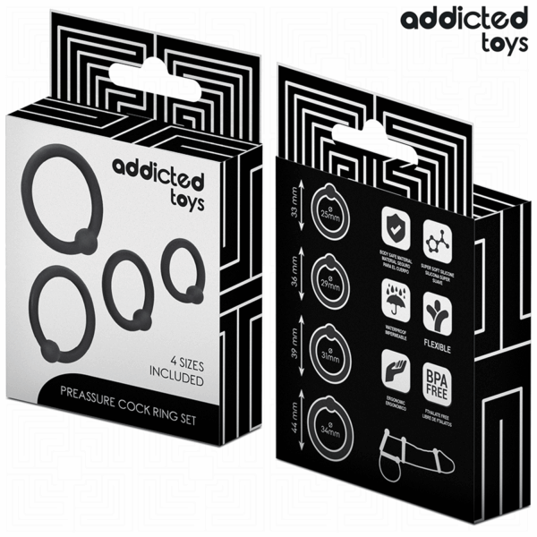 Addicted Toys Pressure — Cock Ring Set, Black — Classic Cock Rings — view 6