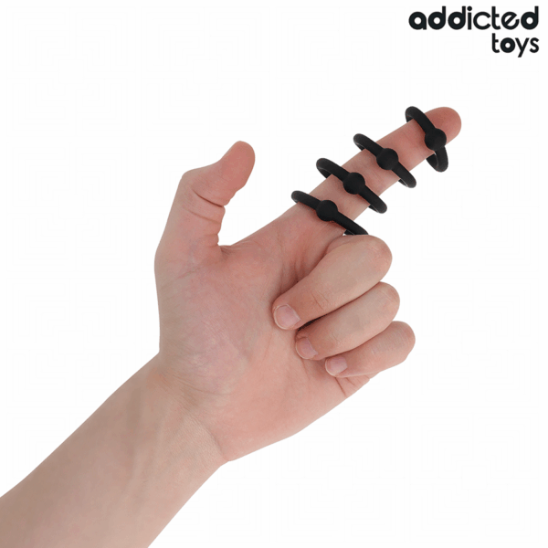 Addicted Toys Pressure — Cock Ring Set, Black — Classic Cock Rings — view 3