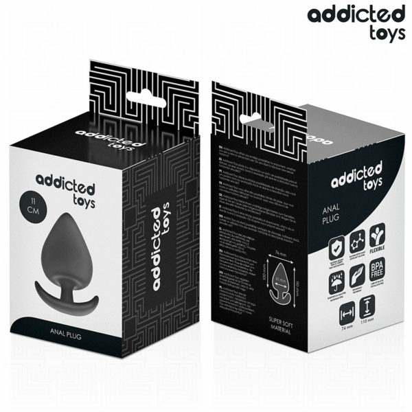 Addicted Toys — Silicone Butt Plug, 11 cm, Black — Anal — view 7