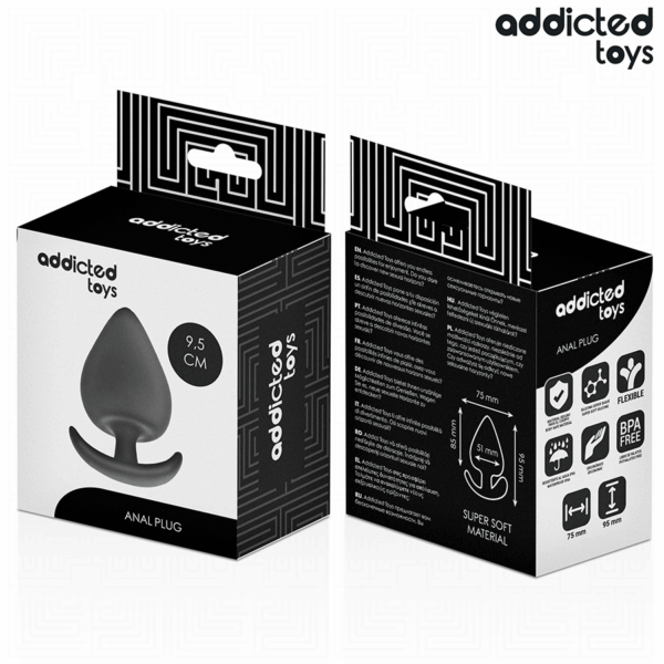 Addicted Toys — Silicone Butt Plug, 9.5 cm, Black — Anal — view 2