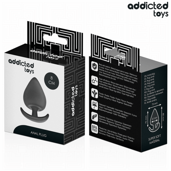 Addicted Toys — Silicone Butt Plug, 8 cm, Black — Anal — view 7