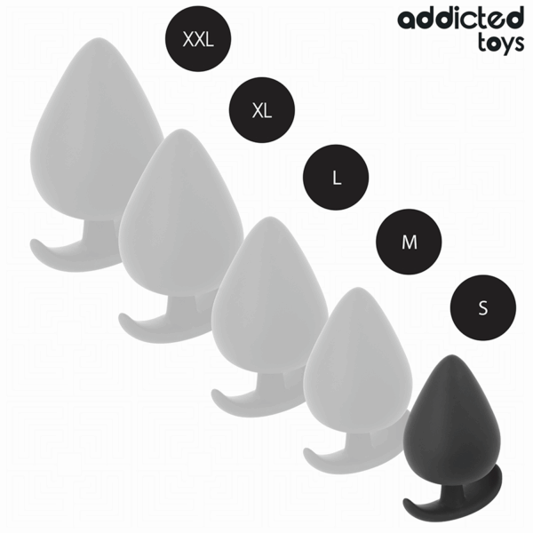 Addicted Toys — Silicone Butt Plug, 5.3 cm, Black — Anal — view 5