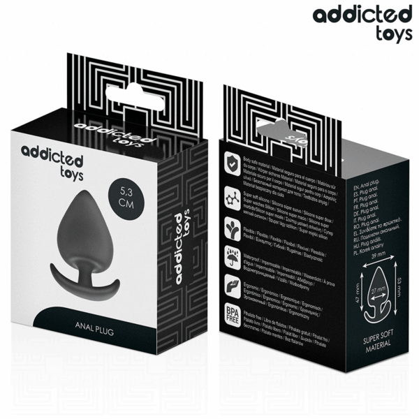 Addicted Toys — Silicone Butt Plug, 5.3 cm, Black — Anal — view 7