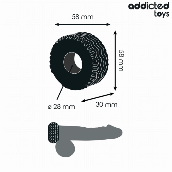 Addicted Toys Extra Thick — Cock Ring, Black — Classic Cock Rings — view 5