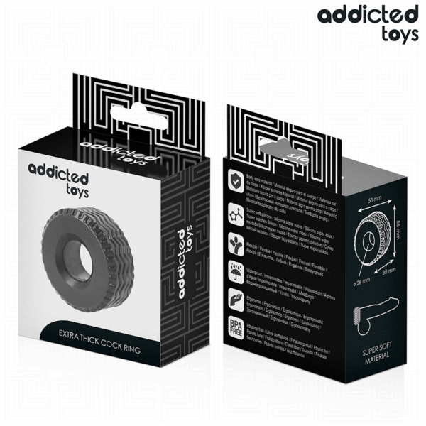 Addicted Toys Extra Thick — Cock Ring, Black — Classic Cock Rings — view 7