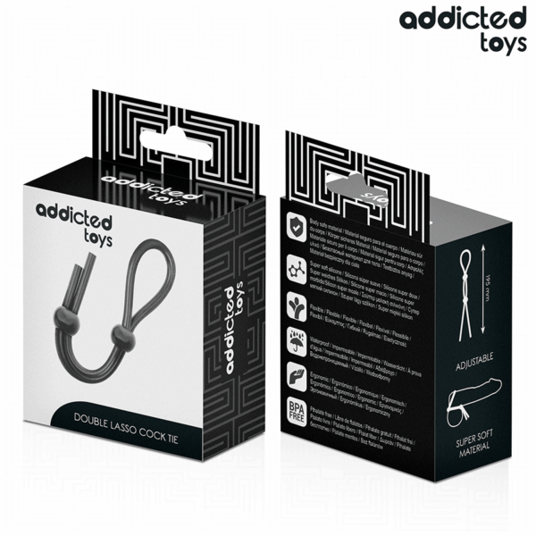 Addicted Toys Double Loop — Cock Ring, Black — Classic Cock Rings — view 7