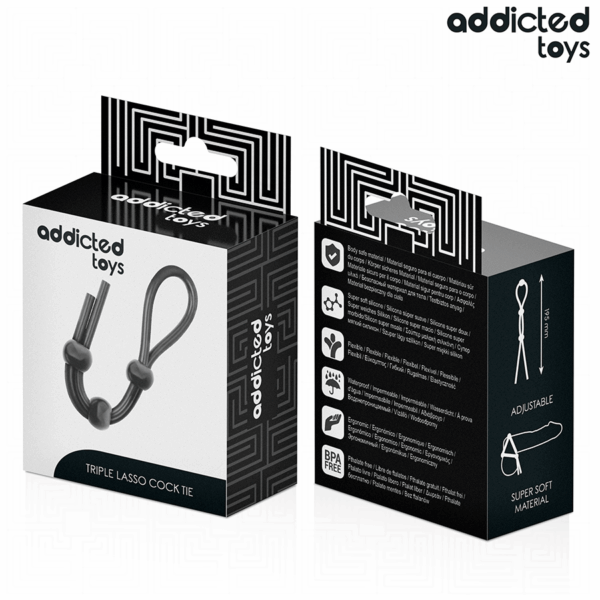 Addicted Toys Triple Loop — Cock Ring, Black — Classic Cock Rings — view 6