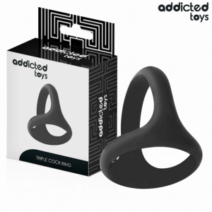 Addicted Toys Thick Triple — Cock Ring, Black — Classic Cock Rings — view 2