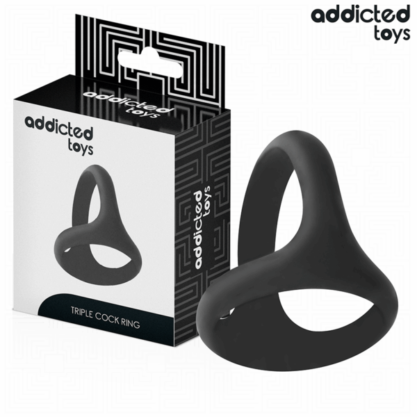 Addicted Toys Thick Triple — Cock Ring, Black — Classic Cock Rings — view 2