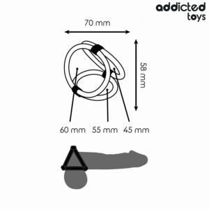 Addicted Toys Triple — Cock Ring, Black — Classic Cock Rings — view 4