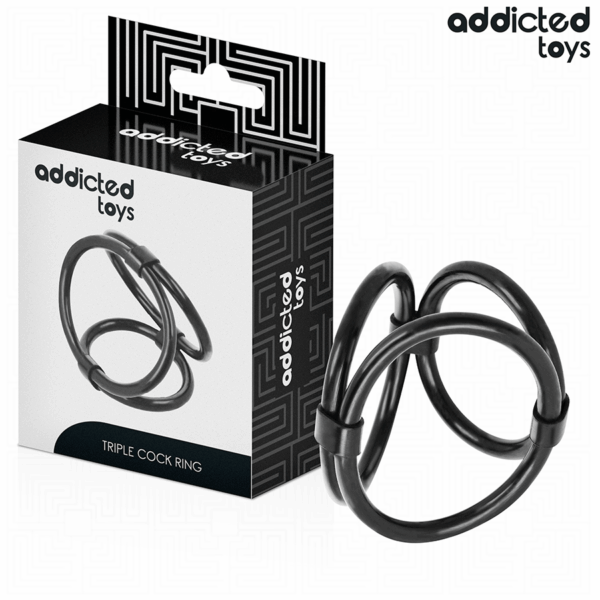 Addicted Toys Triple — Cock Ring, Black — Classic Cock Rings — view 6