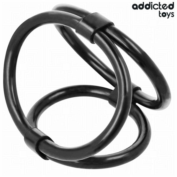 Addicted Toys Triple — Cock Ring, Black — Classic Cock Rings