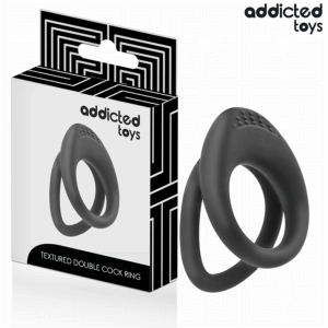 Addicted Toys Textured Double — Cock Ring, Black — Classic Cock Rings — view 2