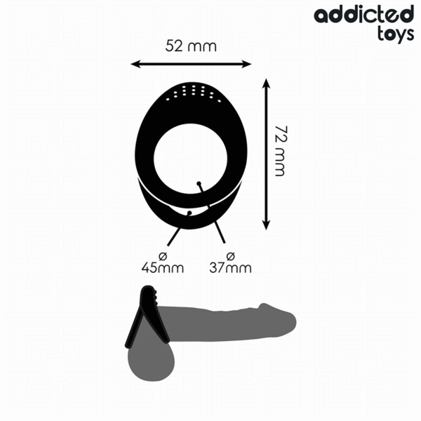 Addicted Toys Textured Double — Cock Ring, Black — Classic Cock Rings — view 5