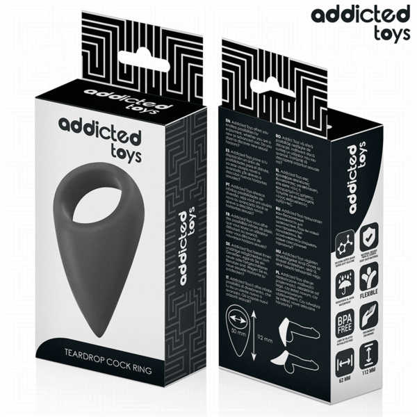 Addicted Toys Teardrop — Cock Ring, Black — Classic Cock Rings — view 7