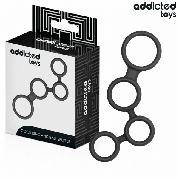 Addicted Toys Ball Splitter — Cock Ring, Black — Classic Cock Rings — view 2