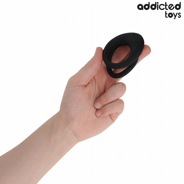 Addicted Toys Textured Double — Cock Ring, Black — Classic Cock Rings — view 3