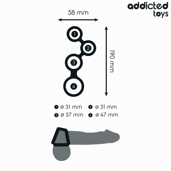 Addicted Toys Ball Splitter — Cock Ring, Black — Classic Cock Rings — view 5