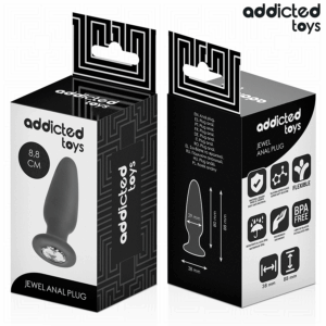 Addicted Toys — Jewelled Butt Plug, 8.8 cm, Black — Anal — view 3