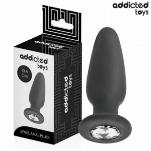 Addicted Toys — Jewelled Butt Plug, 10.4 cm, Black — Anal