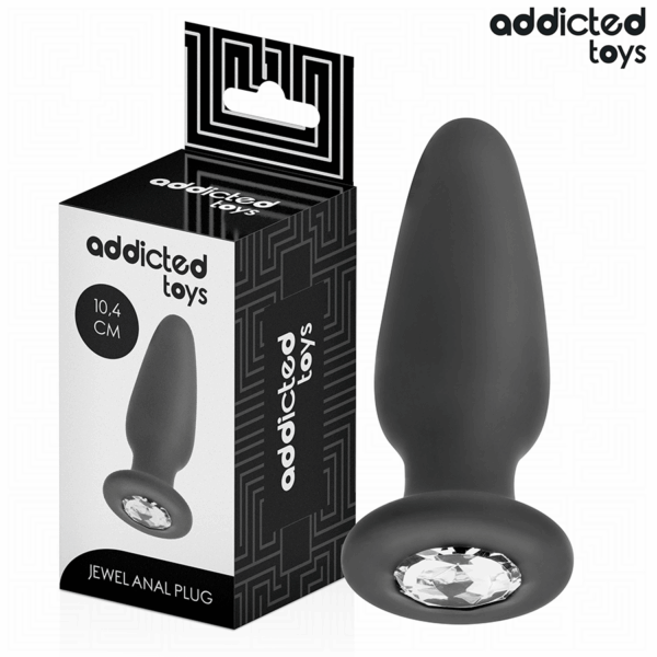 Addicted Toys — Jewelled Butt Plug, 10.4 cm, Black — Anal