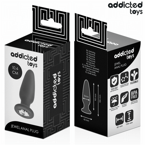 Addicted Toys — Jewelled Butt Plug, 10.4 cm, Black — Anal — view 3