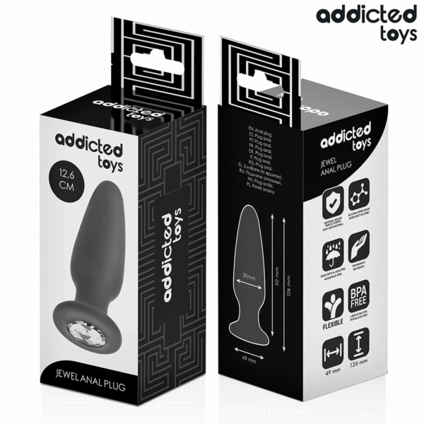Addicted Toys — Jewelled Butt Plug, 12.6 cm, Black — Anal — view 5