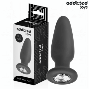 Addicted Toys — Jewelled Butt Plug, 12.6 cm, Black — Anal
