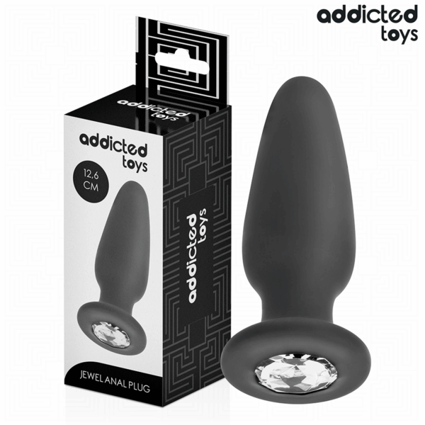 Addicted Toys — Jewelled Butt Plug, 12.6 cm, Black — Anal