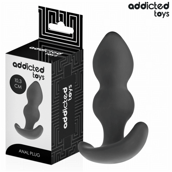 Addicted Toys — Silicone Butt Plug, 10.3 cm, Black — Anal