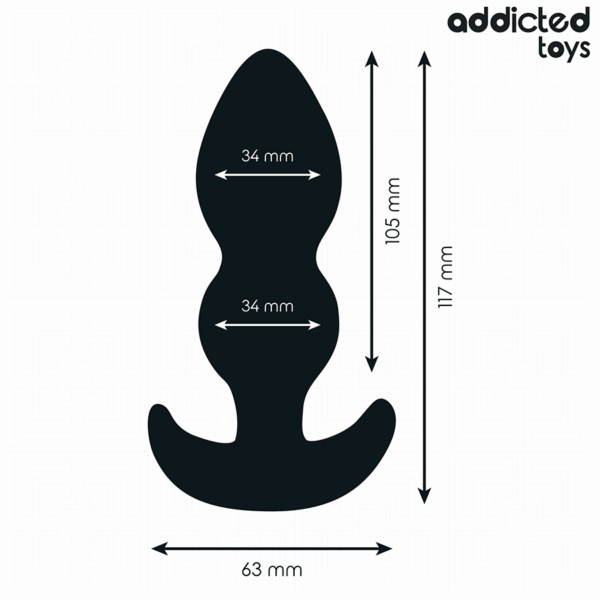 Addicted Toys — Silicone Butt Plug, 11.7 cm, Black — Anal — view 4