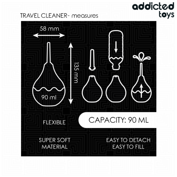 Addicted Toys Travel Cleaner — Anal Douche, 90 ml, Black — view 2