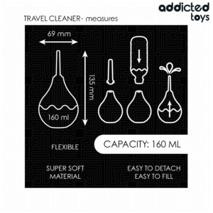 Addicted Toys Travel Cleaner — Anal Douche, 160 ml, Black — view 3
