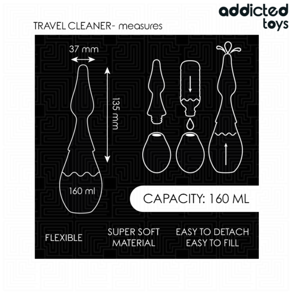 Addicted Toys Travel Cleaner Model 1 — Anal Douche, 160 ml, Black — view 5