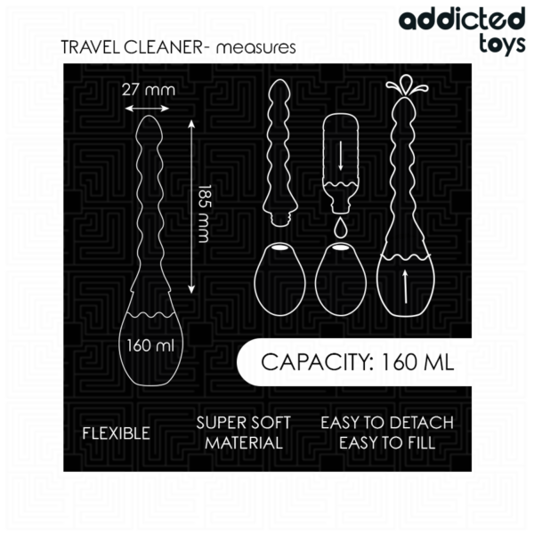 Addicted Toys Travel Cleaner Model 2 — Anal Douche, 160 ml, Black — view 5