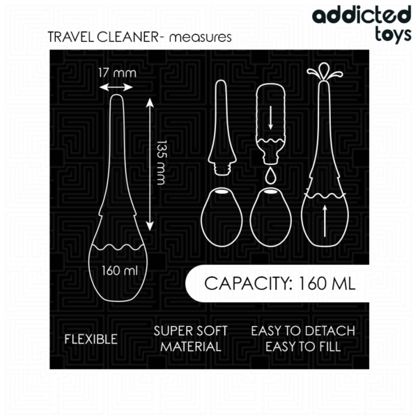 Addicted Toys Travel Cleaner Model 3 — Anal Douche, 160 ml, Black — view 5