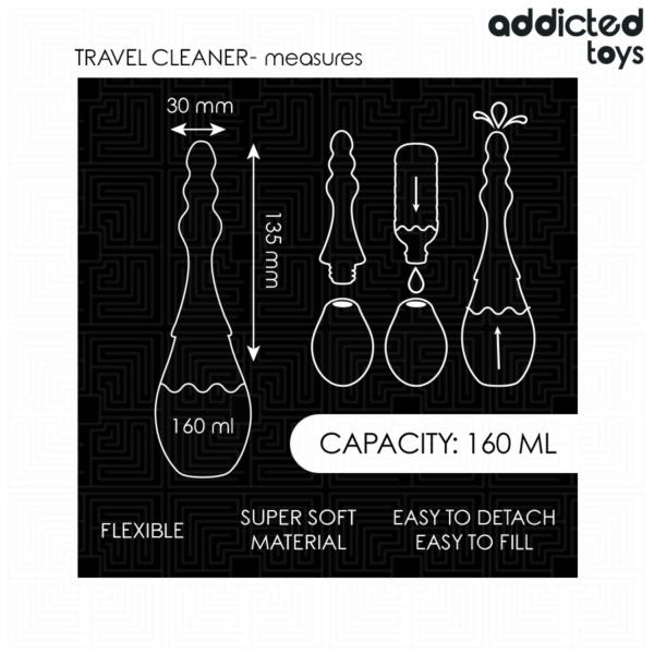 Addicted Toys Travel Cleaner Model 4 — Anal Douche, 160 ml, Black — view 6