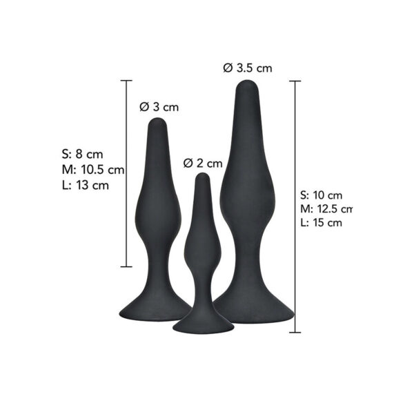 ToyJoy Curvy Companions — Anal Training Kit, Silicone, Black — view 2