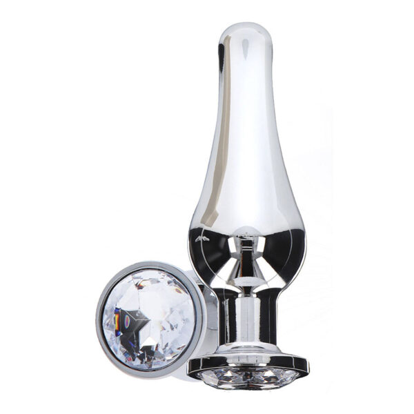 ToyJoy Diamond Bum Bijou — Jewelled Butt Plug, 9.2 cm, Silver — Anal