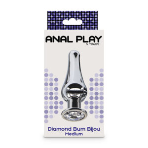 ToyJoy Diamond Bum Bijou — Jewelled Butt Plug, 11 cm, Silver — Anal — view 3