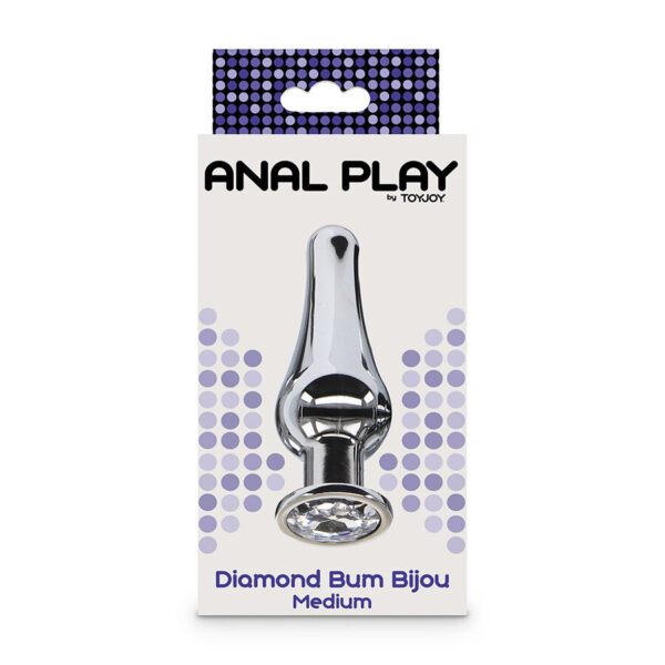 ToyJoy Diamond Bum Bijou — Jewelled Butt Plug, 11 cm, Silver — Anal — view 3