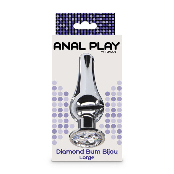 ToyJoy Diamond Bum Bijou — Jewelled Butt Plug, 13 cm, Silver — Anal — view 5